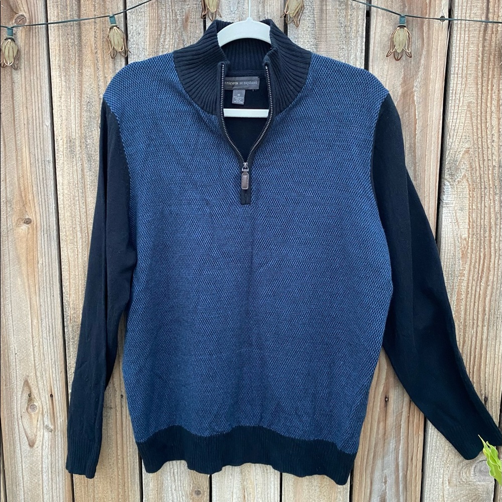 Tricots St Raphael Sweater Men Size M Classic  Blue Zip